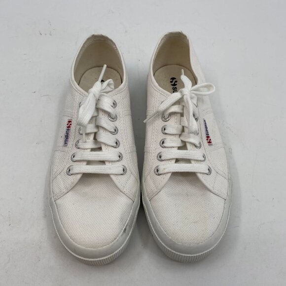 Superga White Lace-Up Athletic Sneakers | Size 8.5 for Every Occasion - Picture 4 of 7